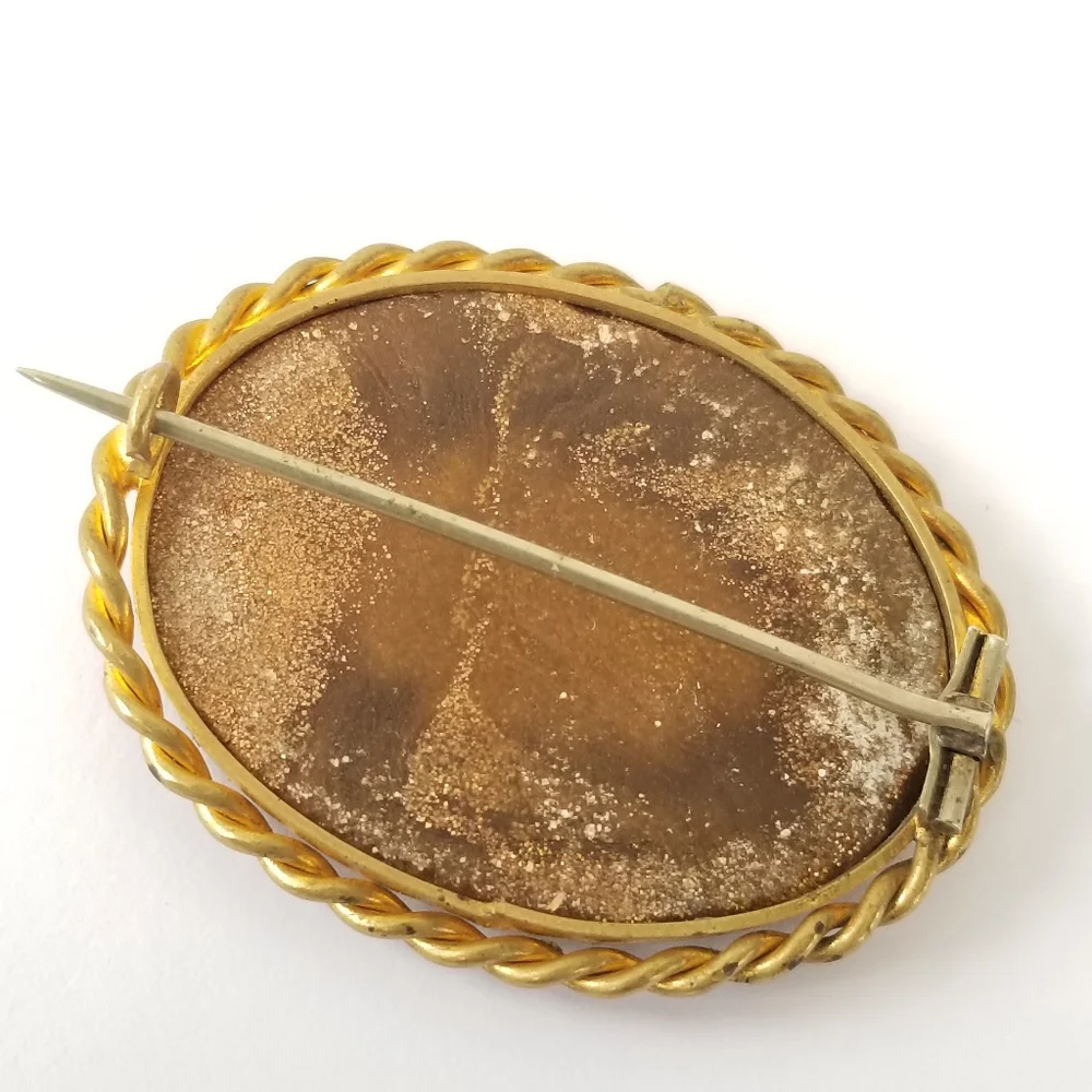 Relisted -Antique Victorian micro mosaic brooch pin Italy - Picture 11 of 13